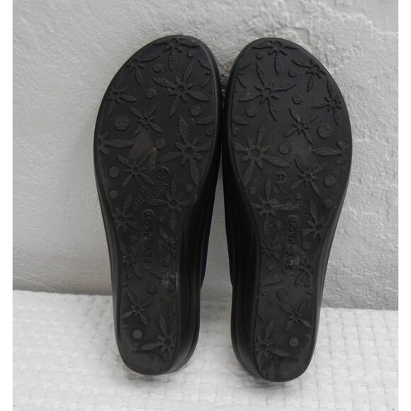 Fly Flot Blue Mesh Slide Sandals Women’s Anti-Shock Wedge Slip On Size EU 37 US - Picture 8 of 10